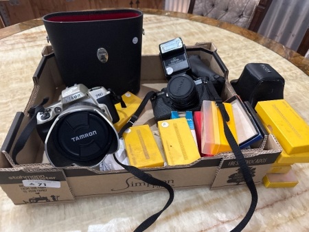 Assortment of 2x Cameras & containers (choice lots 68 - 71)