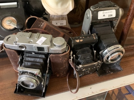 3 Vintage Bellows Cameras