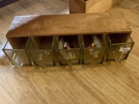 Row of 5 Glass Jug Drawers in Rack - 2