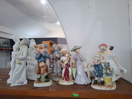 Vintage Porcelain Lady & Man Figurines