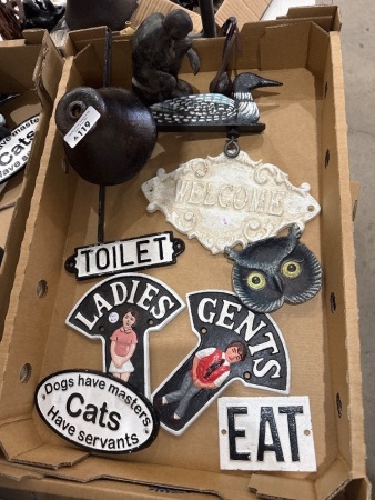 Repo Cast Iron Signs, Wall Hanging Bell & Door Knockers