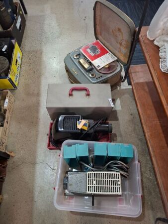 Vintage Slide Projectors with Equipment & Grundig TK20 German Made Tape Recorder