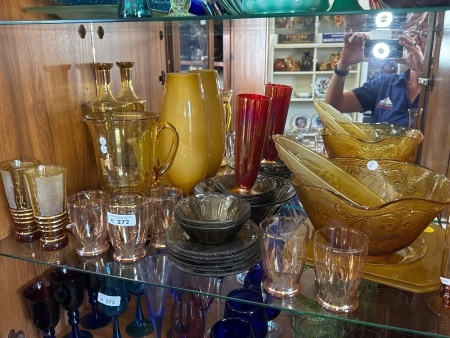 Lot of Amber & Brown Glassware