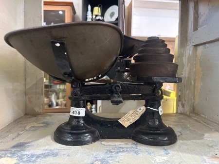 Antique Balance Scales with Weights