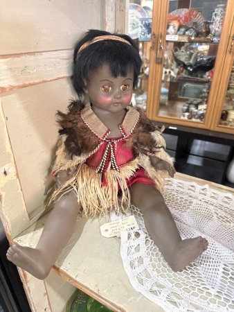 Vintage C1950s Maori Pedigree Doll, Made in NZ