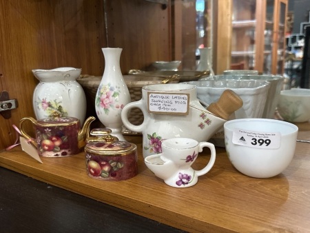 Misc Lot - Incs Antique Ladies Shaving Mug, Ayshford England & Royal Doulton Chinaware