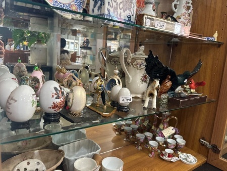 Assortment of Bird Figurines & Ceramic Eggs