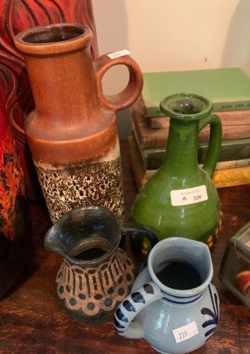 Lot of 4 Mid Century Pottery Jugs inc. W.Germany