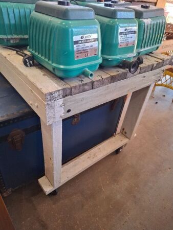 Solid Wooden Bench on Castors