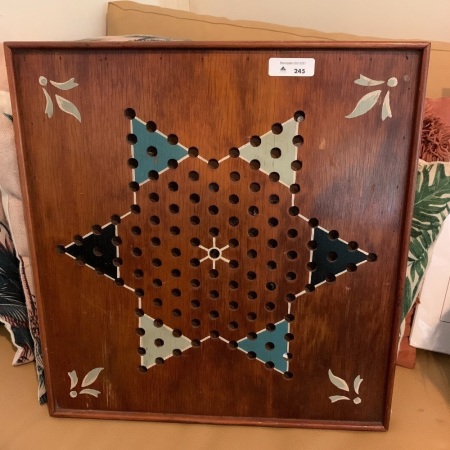 Vintage Timber Chinese Checkers Board