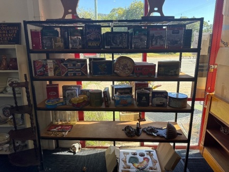 Metal Framed Shelf unit (contents not included)