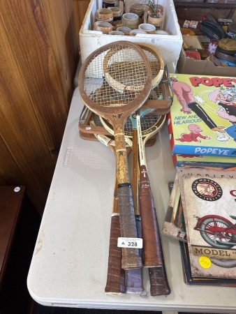 Lot of Antique Tennis Rackets
