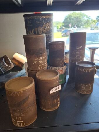 Assortment of Vintage Tins & Military Ammunition Canisters