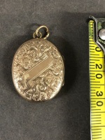 Victorian 9ct Gold 'In Memory' Locket with Original Photos + 9ct Gold Men's Tie Pin - 7