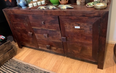 Vintage Hardwood Sideboard Buffet