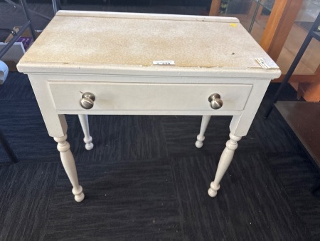 White Wooden Single Drawer Hall/Consol Table