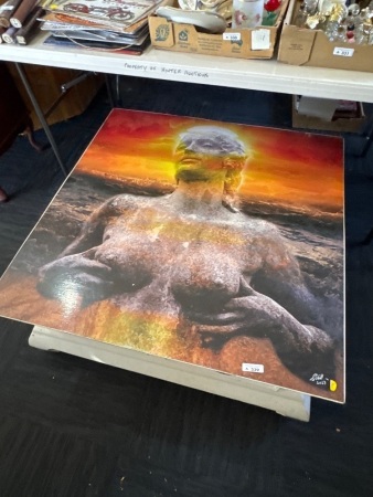 Large Occasional Table with Lady Holding Breasts Top Surface - by S.Hill - 2023