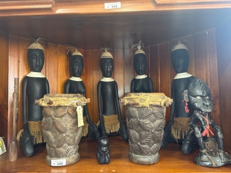 Tribal African and PNG Statues & Drums