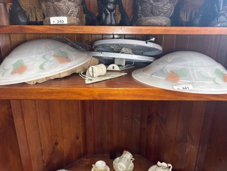 2 x ceiling light with fittings and shades