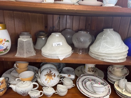 Large Lot of Glass Lamp Shades