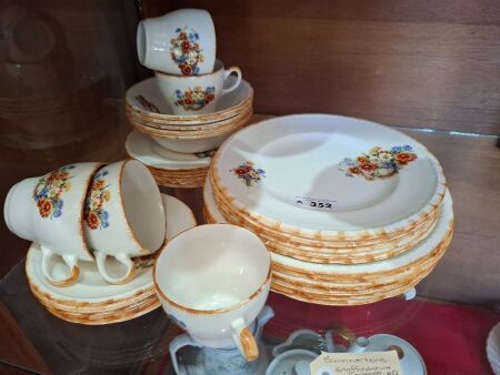 Vintage Staffordshire England 5 Piece Floral Set