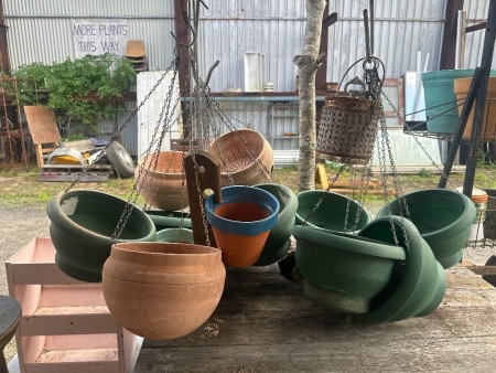 Lot of Hanging Garden Pots