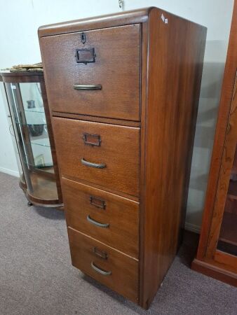 Wooden 4 Draw Filing Cabinet