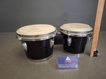 Pair of Traditional Wooden Lap Bongo - 6 x 7inch