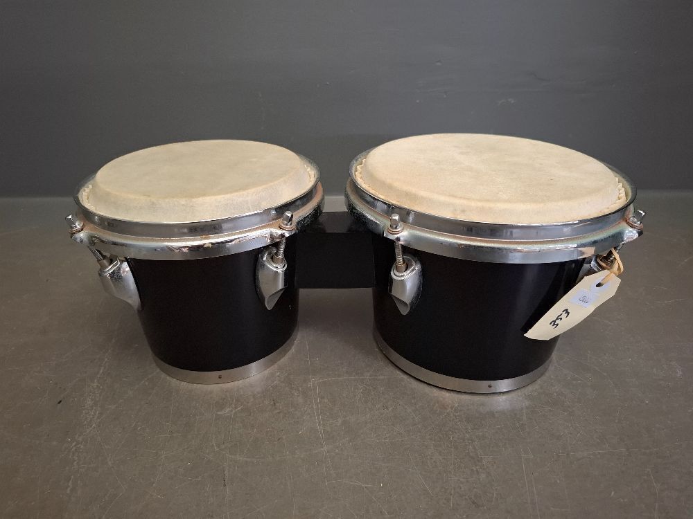Pair of Traditional Wooden Lap Bongo - 6 x 7inch