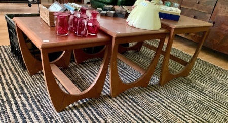 Nest of 3 Mid Century Kalmar Side Tables