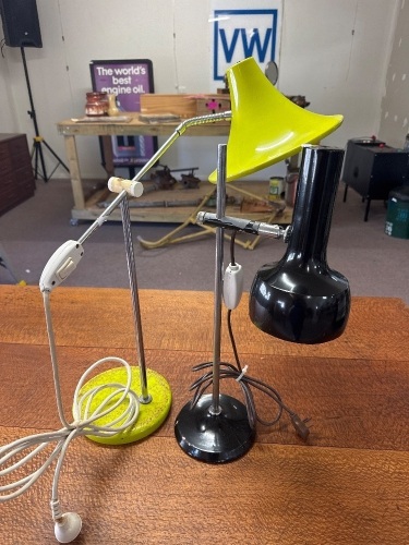 2 Metal Adjustable Midcentury Lights