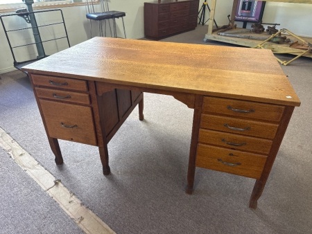 Solid Silky Oak Office Desk