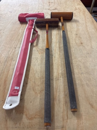 3 Vintage Croquet Mallets