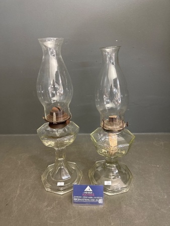 2 Glass Kerosene Lanterns