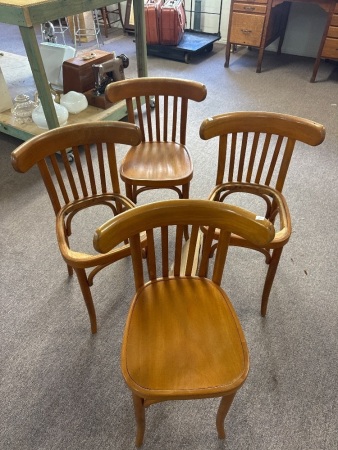 Set of 4 Wooden Dining Chairs (2 have broken bases)