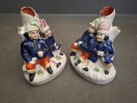 2 x Staffordshire Style Spill Vases - 4