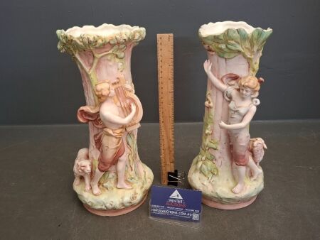 Pair of Art Deco Figural Vases