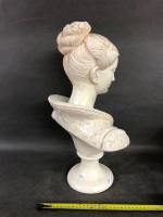 Heavy White Bust of an Regency Lady - 4