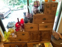 Large Teak Stepped Cabinet with Lots of Drawers