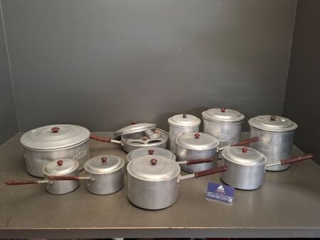 Large Lot of Metal Pots & Pans + 2 Metal Canisters