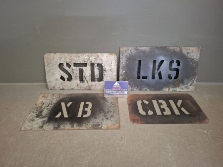 4 x Industrial Marking Stencils
