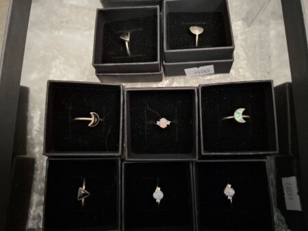 8 Rings - All Stamped 925