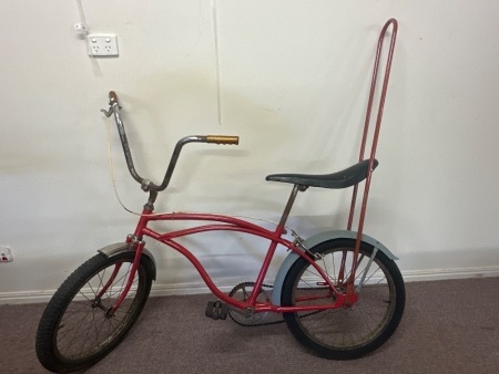 Vintage Red Bicycle with High Sissy Bar