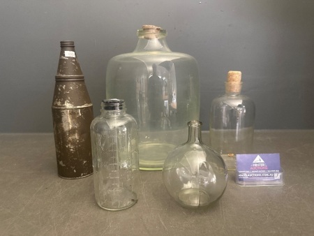 Lot of Various Sized Bottles