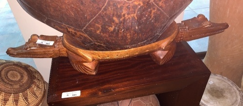 PNG Hand Carved Double Headed Croc Bowl