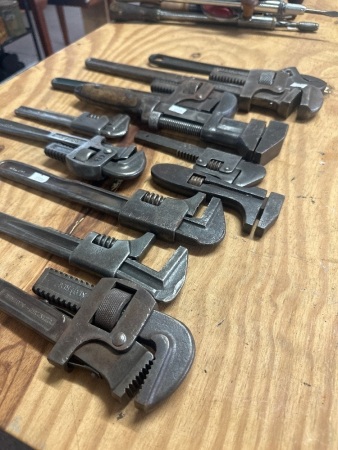 Lot of Adjustable Wrenches, Some Marked