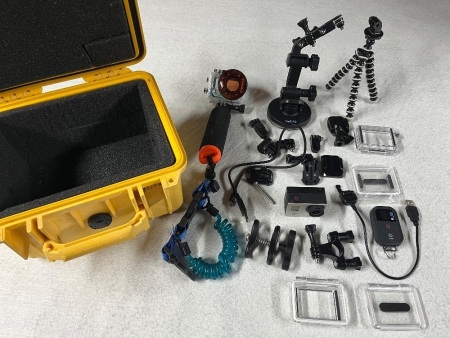 GoPro with Case and Accessories in Working Order