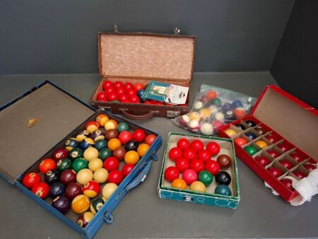 Lot of Pool Balls - Some in Boxes