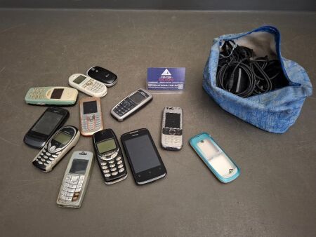 Lot of Vintage Phones + Cords