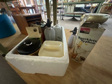 Retro Lot, Incs Soda Syphons, Canisters & Glass Bottles